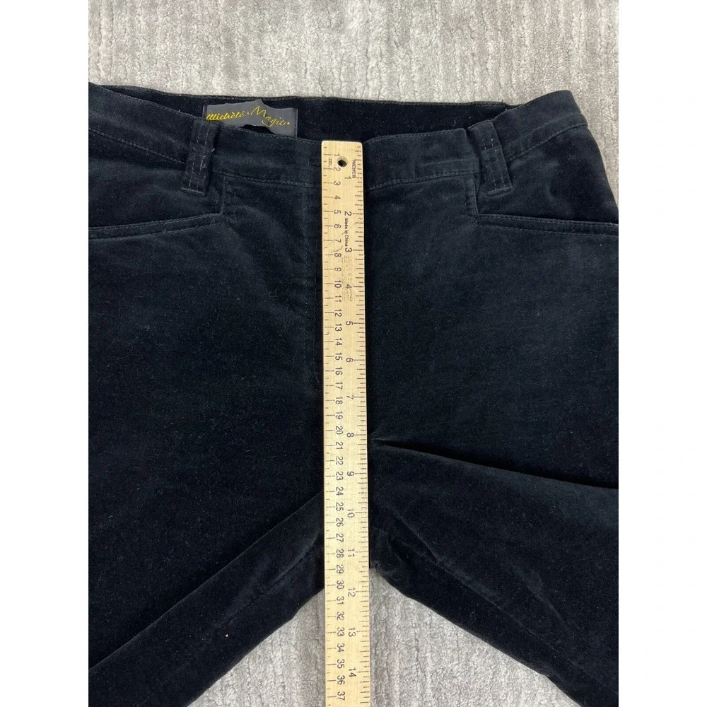 Michèle Magic Velvet Pants Womens 10 Black Straight Leg Shaping Tummy‎ Control